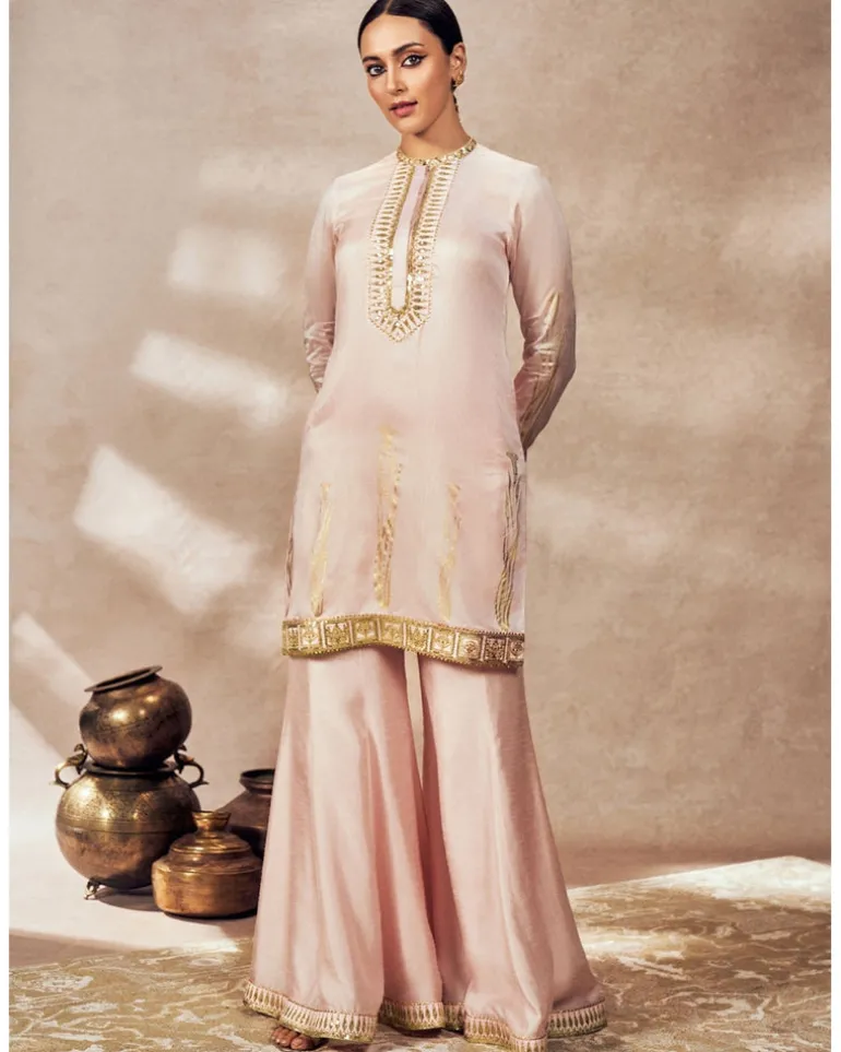 Baby Pink Whispering Lily Sharara Set