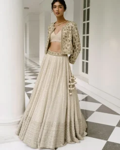 Badla & Sheesha Lehenga With Jacket
