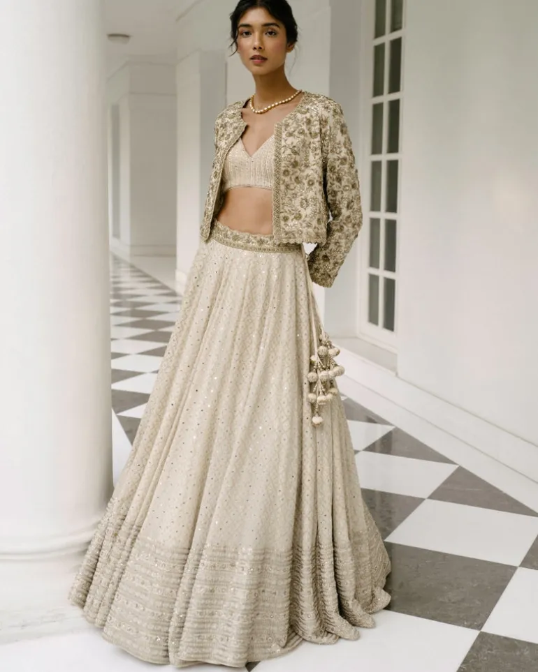 Badla & Sheesha Lehenga With Jacket