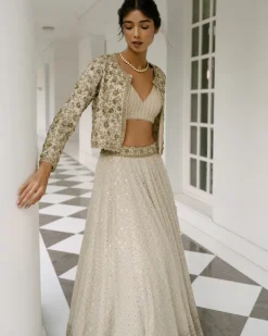Badla & Sheesha Lehenga With Jacket