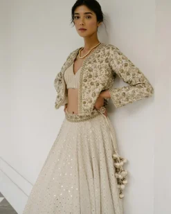 Badla & Sheesha Lehenga With Jacket