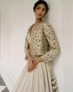 Badla & Sheesha Lehenga With Jacket