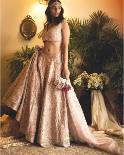 Badla Resham Jaal Lehenga