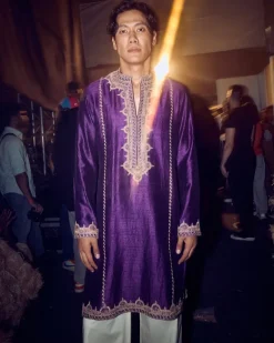 Baingani Embroidered Kurta Set