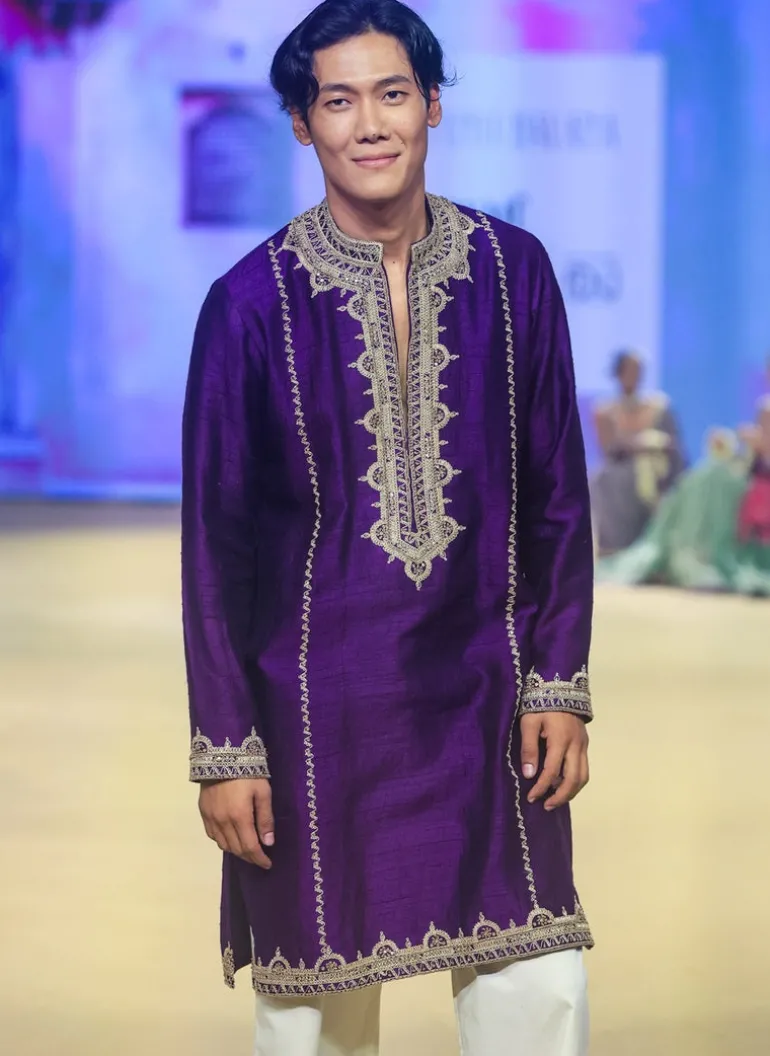 Baingani Embroidered Kurta Set
