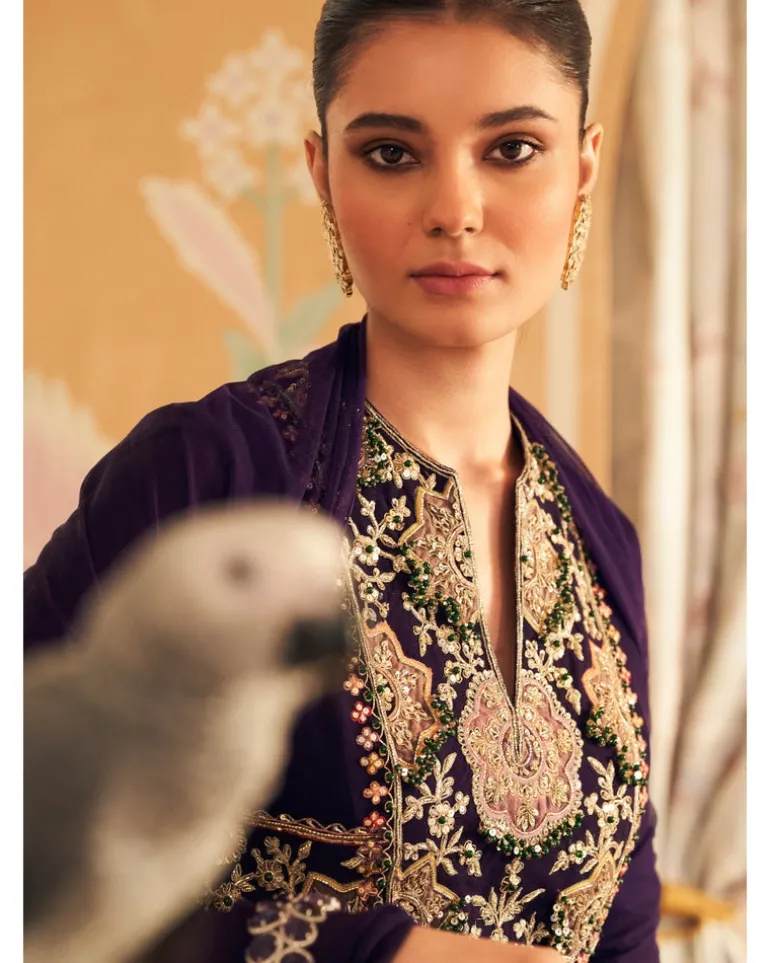 Banafsha Anarkali Set