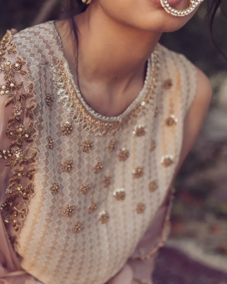 Banarsi Kurta With Organza Dupatta