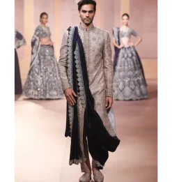 Bardeep Beige Sherwani Set