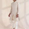 Beige Heavily Embroidered Sherwani Set