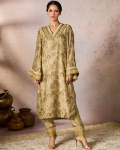 Beige Midnight Maze Tunic Set