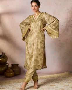 Beige Midnight Maze Tunic Set