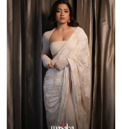 Beige Palm Sari Set