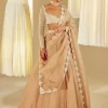 Beige Pearl Embellished Scalloped Lehenga Set