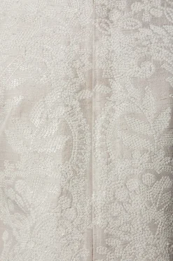 Beige Pink Sequin Embroidered Sherwani Set