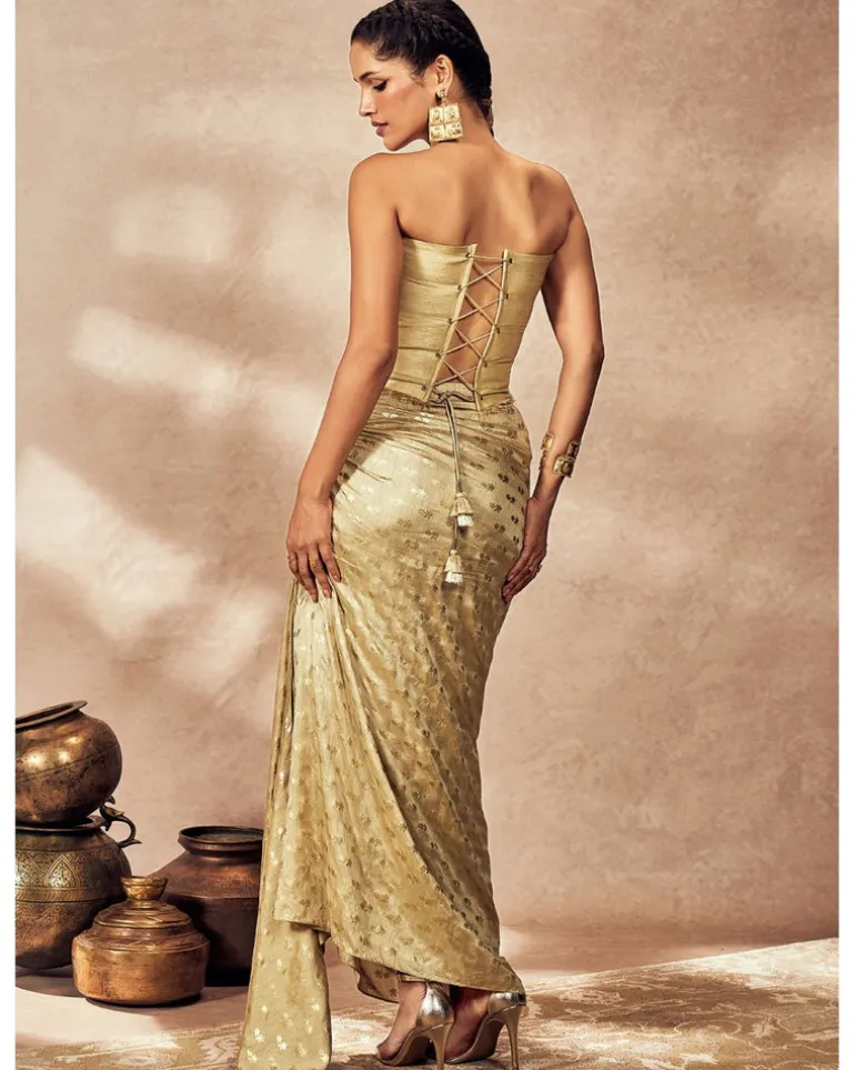 Beige Pixie Dust Corset Set