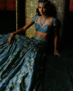 Beryl Indigo Lehenga Set