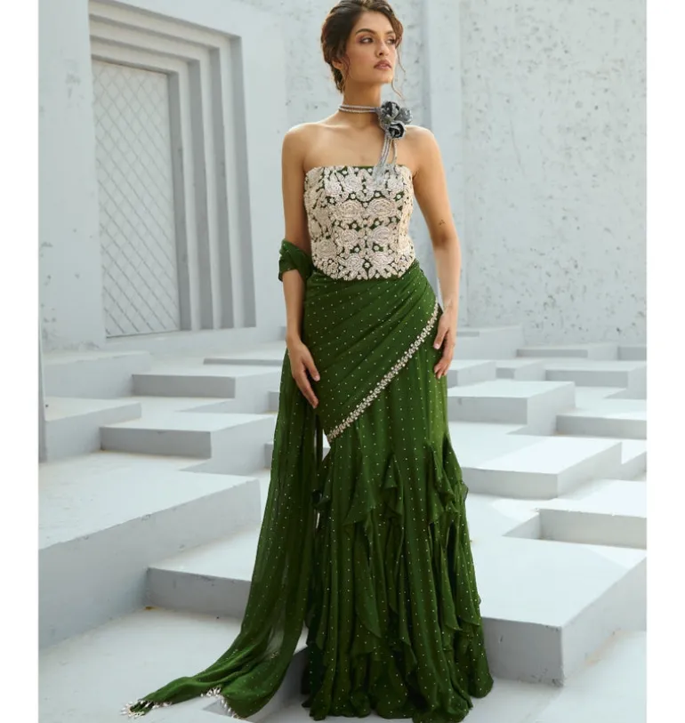 Bianca Corset Pre Drape Sari Set