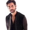 Black Abstract Cutdana Embroidery Nehru Jacket Set