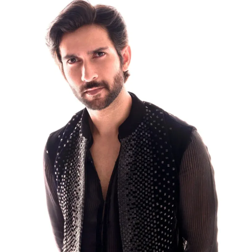 Black Abstract Cutdana Embroidery Nehru Jacket Set