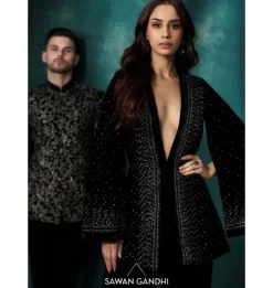 Black Abstract Work Co-Ord Set
