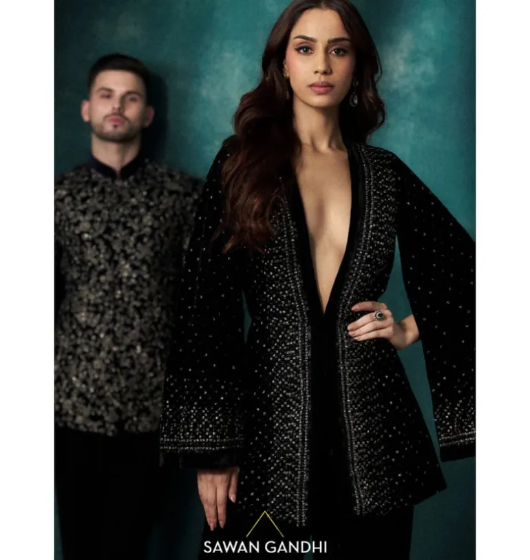Black Abstract Work Co-Ord Set