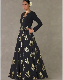 Black All In Bloom Anarkali
