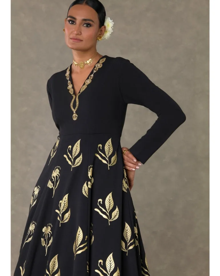 Black All In Bloom Anarkali