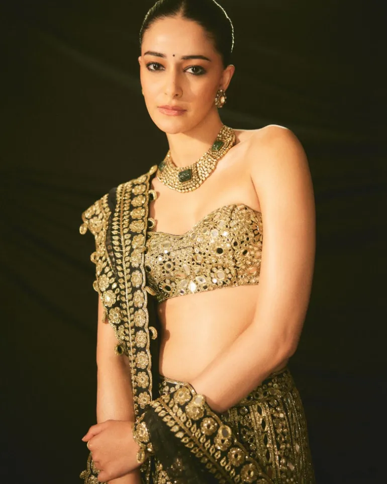 Black & Gold Mirror Lehenga Set
