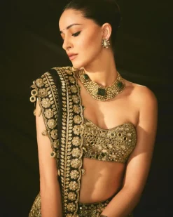 Black & Gold Mirror Lehenga Set