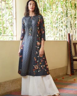 Black & White Kurta Palazzo Set