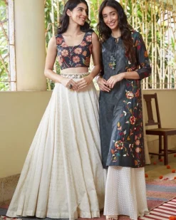 Black & White Kurta Palazzo Set