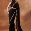 Black And Gold Sari