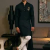 Black Blended Goe Dragon Kurta Set