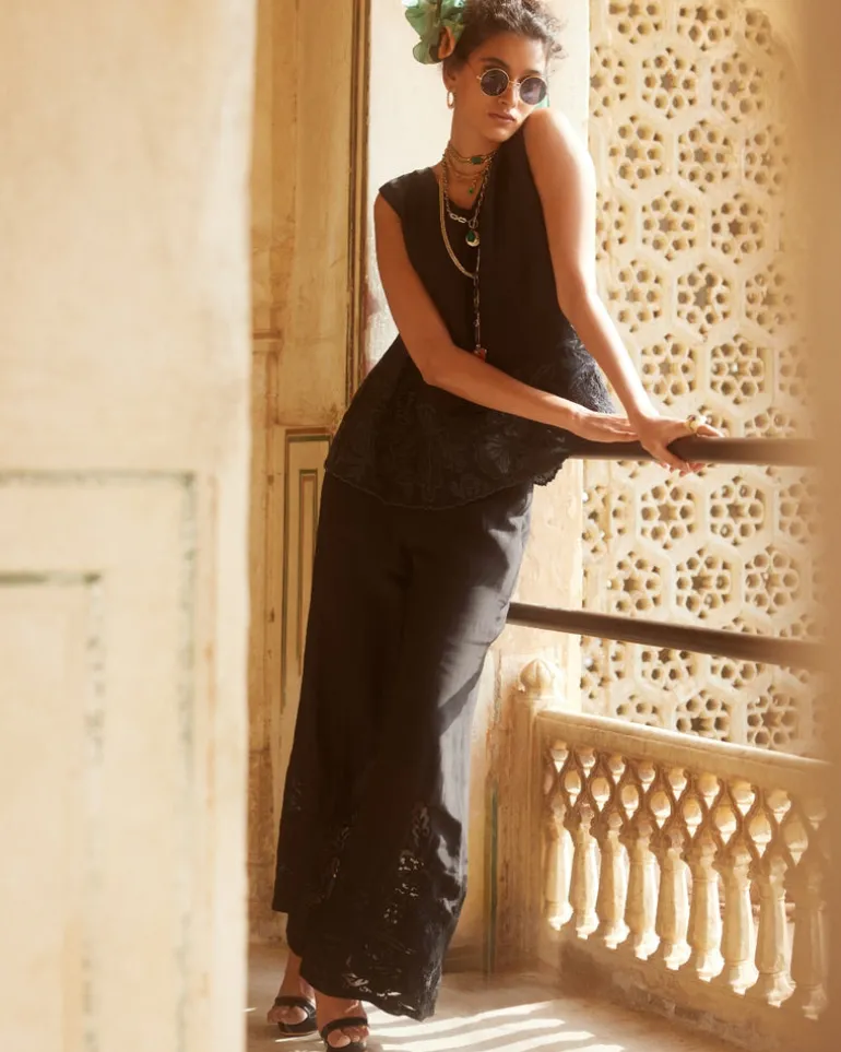 Black Cami Top & Trouser Set
