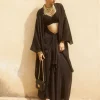 Black Chic Drape Skirt & Jacket Set
