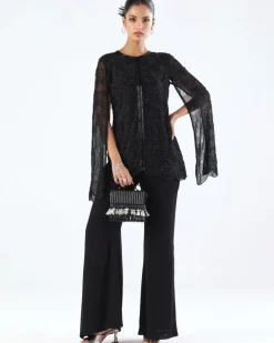 Black Embroidered Jacket & Pant Set