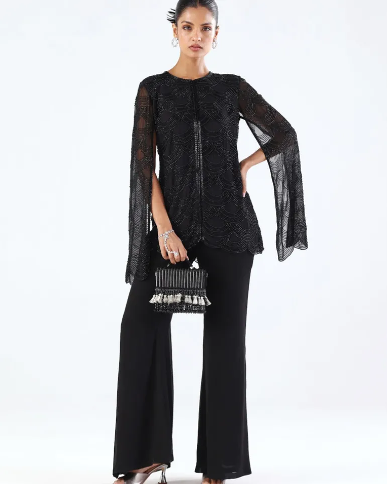 Black Embroidered Jacket & Pant Set