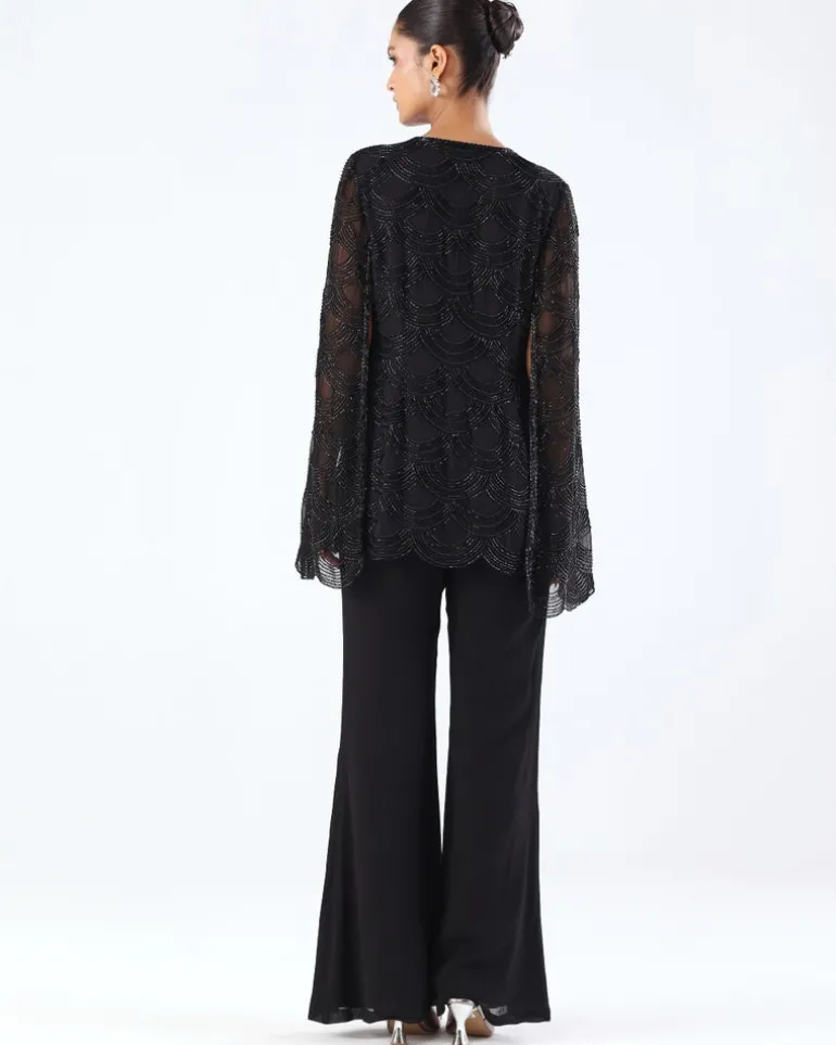 Black Embroidered Jacket & Pant Set