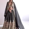Black Embroidered Lehenga Set