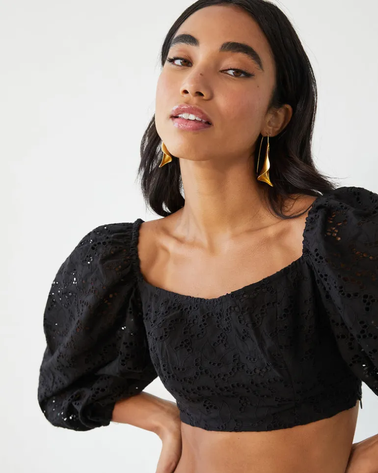 Black Eyelet Set