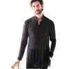 Black Georgette Parallel Lines Kurta Set