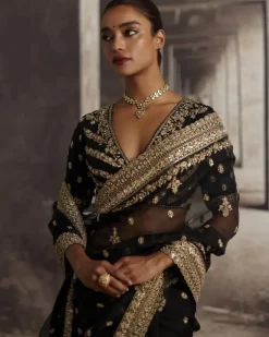 Black Gota & Dabka Work Sari