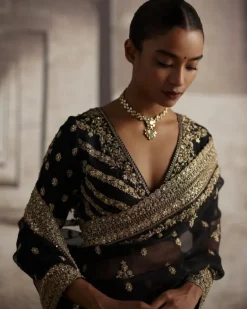 Black Gota & Dabka Work Sari