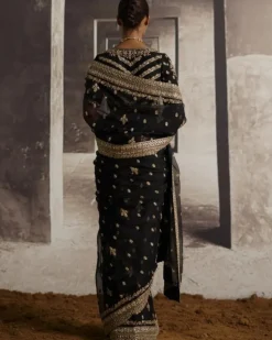 Black Gota & Dabka Work Sari