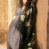 Black High Low Floral Kaftan