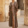Black High Slit Kaftan Set