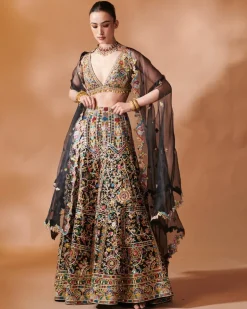 Black High Waist Sharara With A Cape