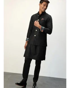 Black Inara Chanderi Kurta Set