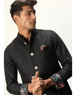 Black Inara Chanderi Kurta Set