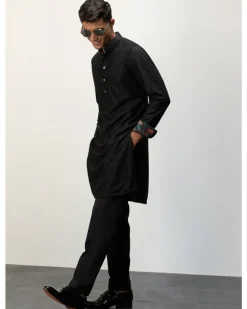 Black Inara Chanderi Kurta Set